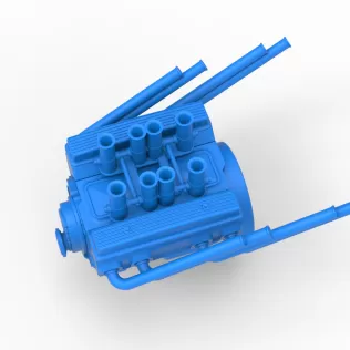 Engine V8 for vintage dragster Version 10 Scale 1:25 - Model thumbnail 2