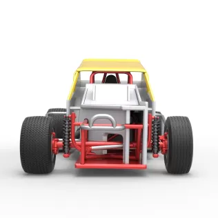 Vintage Dirt Modified stock car Version 7 Scale 1:25 - Model thumbnail 7