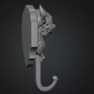 Cute Dragon Wall Hook STL File for 3D Print - Model thumbnail 10