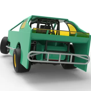 Northeast Dirt Modified stock car while turning V2 Scale 1:25 - Model thumbnail 14