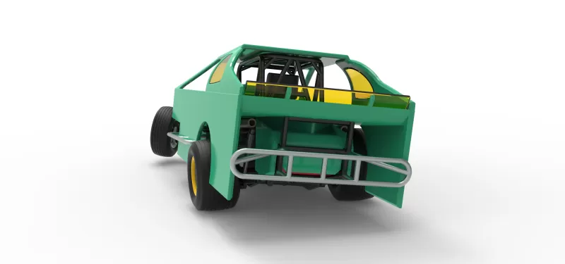 Northeast Dirt Modified stock car while turning V2 Scale 1:25 - Model preview 14