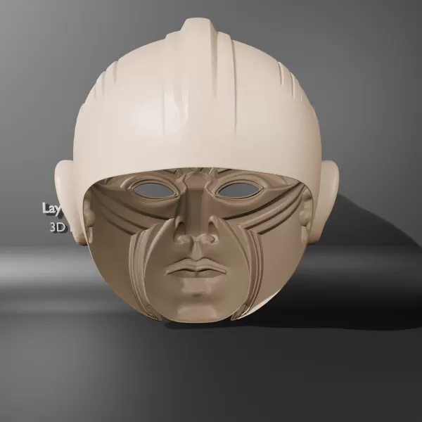Futuristic Face Mask Sculpture - Model preview 4