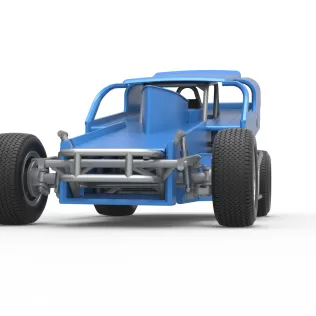 Vintage Dirt Modified stock car Version 2 Scale 1:25 - Model thumbnail 6