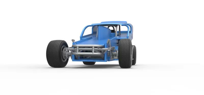 Vintage Dirt Modified stock car Version 2 Scale 1:25 - Model preview 6