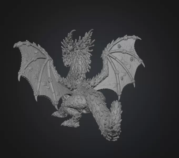 🐉 Coral Reef Dragon STL File for 3D Print - Model preview 12
