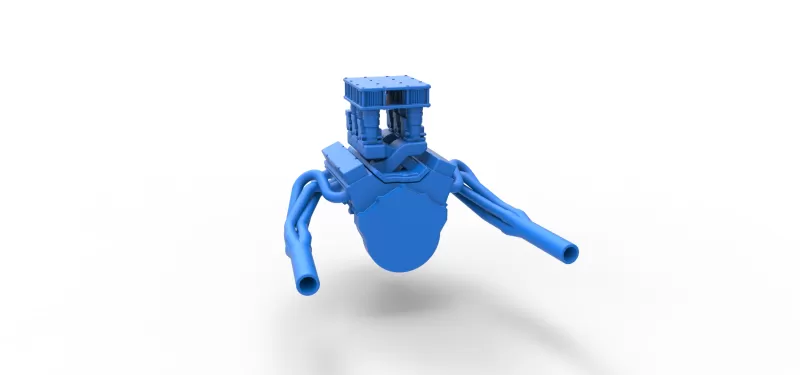 Engine of Vintage Supermodified stock car V3 Scale 1:25 - Model preview 11