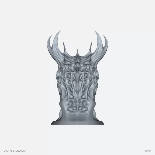 Open-Jaw Horned Dragon Bust - STL - Model preview 4