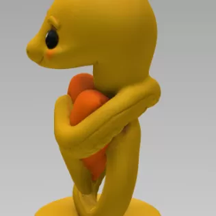 Cute Snake with Heart – 3D Printable STL File - Model thumbnail 4