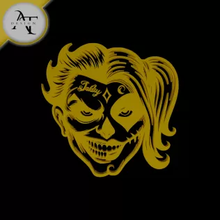 Joker and Harley Quinn - Silhouette - 2D Wall Art Decor