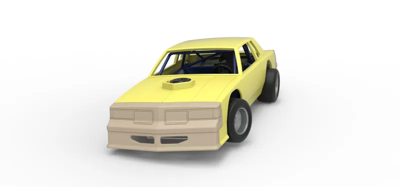 Vintage Dirt late model race car while turning Scale 1:25 - Model preview 5