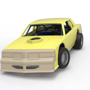 Vintage Dirt late model race car while turning Scale 1:25 - Model thumbnail 5