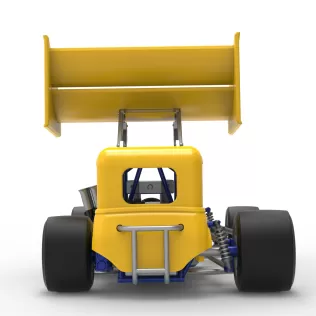 Vintage Winged Supermodified stock car Version 3 Scale 1:25 - Model thumbnail 16