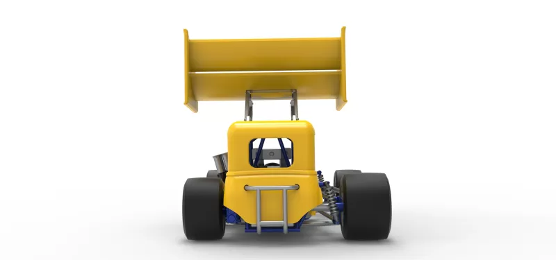 Vintage Winged Supermodified stock car Version 3 Scale 1:25 - Model preview 16