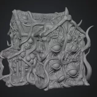 Flesh Monster Cottage STL for 3D Printing - Model thumbnail 8