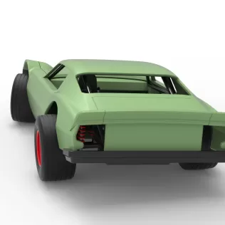 Vintage Dirt late model Race car Version 3 while turning 1:25 - Model thumbnail 14