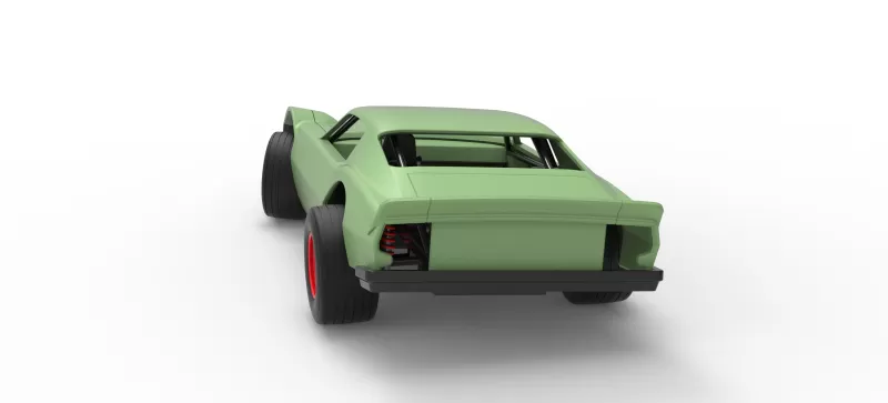 Vintage Dirt late model Race car Version 3 while turning 1:25 - Model preview 14
