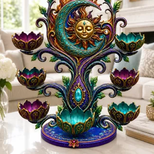 Celestial Sun and Moon Organizer STL File for 3D Print - Model thumbnail 2