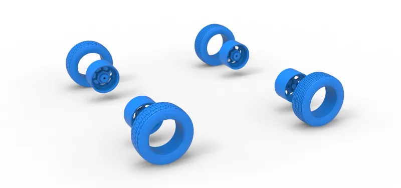 Wheel Set of Mod Lite Race car Scale 1:25 - Model preview 10