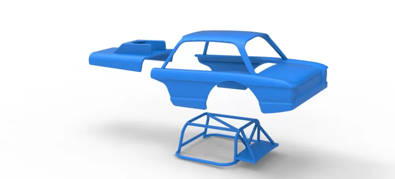 Shell of Vintage Dirt Modified stock car Version 10 Scale 1:25 - Model preview 14