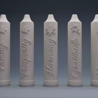 Candles for the day of the little Candles 3D Printable Models - Model thumbnail 2