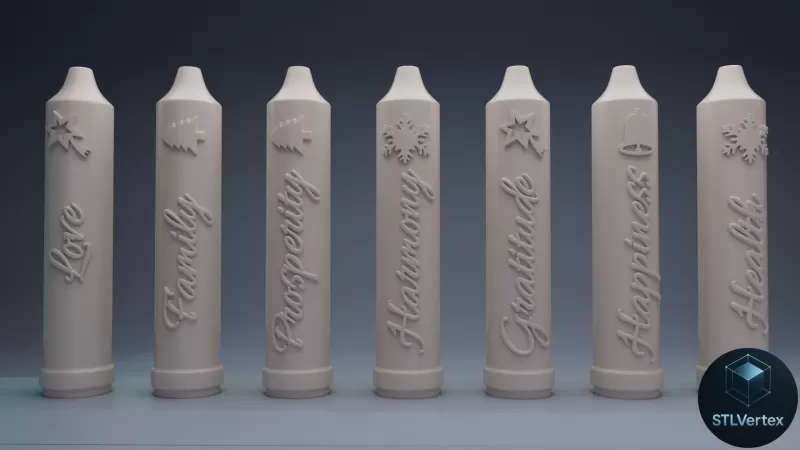 Candles for the day of the little Candles 3D Printable Models - Model preview 2
