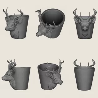 Planter Collection (6 Animal Head Planter) - Model thumbnail 5