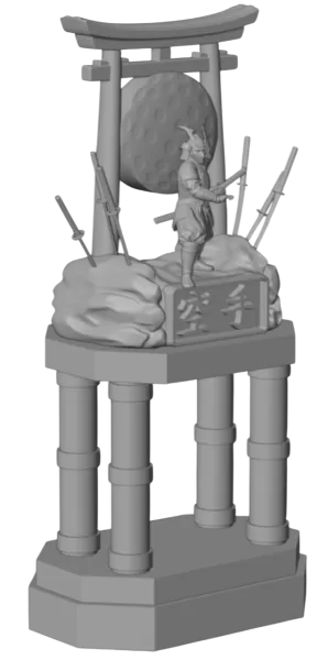 Samurai Karate Trophy – Premium 3D Model - Model preview 2