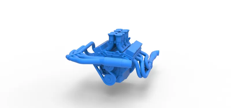 Engine V8 for Supermodified race car Version 3 Scale 1:25 - Model preview 4