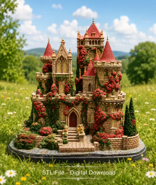 Bougainvillea Castle STL File for 3D Print - Model preview 1
