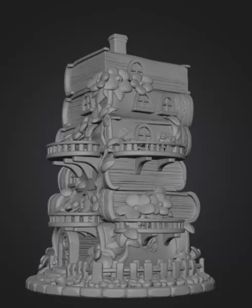 Enchanted Book Tower House STL File 3D Printable - Model preview 8