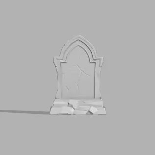 Gothic Tombstone - Halloween Grave Prop - Model thumbnail 3