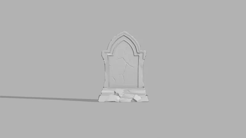 Gothic Tombstone - Halloween Grave Prop - Model preview 3