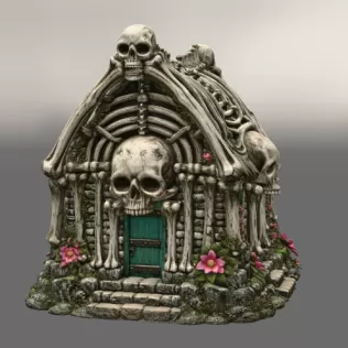 Gothic Bone House STL File for 3D Print - Model thumbnail 5