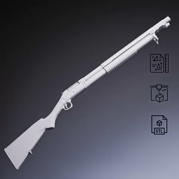 M1897 Pump-Action Shotgun - Model preview 2
