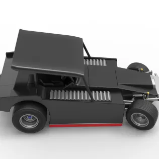 Vintage Dirt Modified stock car V6 while turning Scale 1:25 - Model thumbnail 23