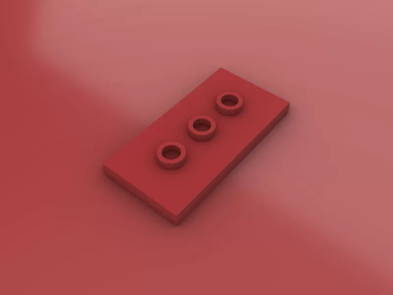 LEGO Jumper Plate 2X4 with 3 Knobs - Model preview 2