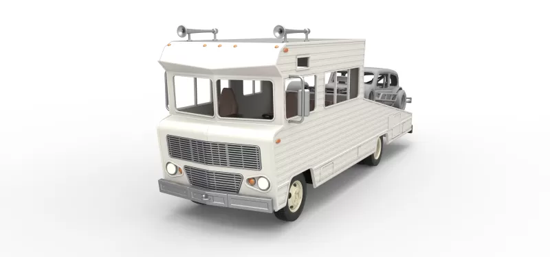 Vintage Transporter truck for Race car Version 7 Scale 1:25 - Model preview 3