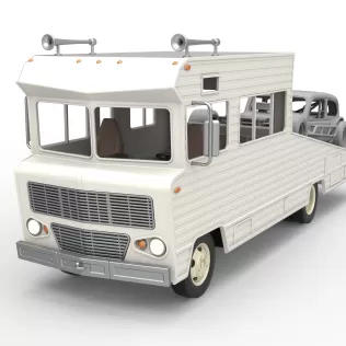 Vintage Transporter truck for Race car Version 7 Scale 1:25 - Model thumbnail 3