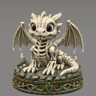 Baby Skeleton Dragon STL File for 3D Print - Model thumbnail 3