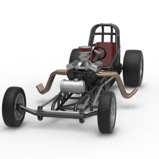Vintage Front engine dragster Base Version 5 Scale 1:25 - Model thumbnail 5