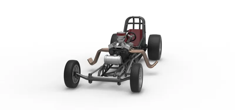 Vintage Front engine dragster Base Version 5 Scale 1:25 - Model preview 5