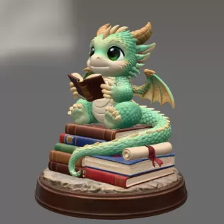 Reading Dragon STL File for 3D Print - Model thumbnail 4