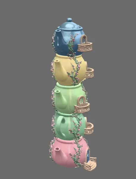 Enchanted Teapot Tower STL File for 3D Printing - Model preview 6