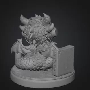 Gamer Dragon STL File for 3D Print - Model thumbnail 7