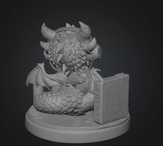 Gamer Dragon STL File for 3D Print - Model preview 7