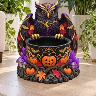 Mystic Halloween Owl Bowl STL File for 3D Print - Model thumbnail 4