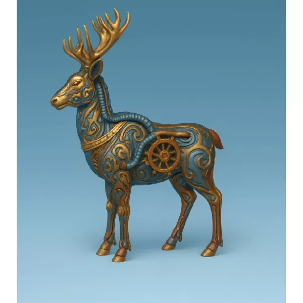 Steampunk Stag — Printable STL ( Collectible) - Model preview 5