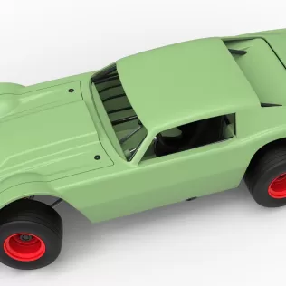 Vintage Dirt late model Race car Version 3 while turning 1:25 - Model thumbnail 4