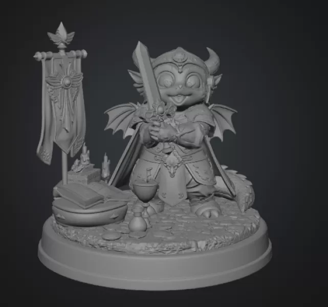Holy Knight Dragon STL File for 3D print - Model preview 9