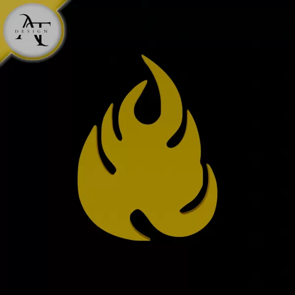 Simple Flame Symbol - 2D Art - Model preview 1